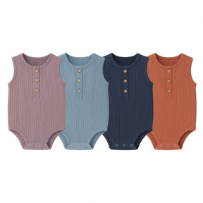 Kit Macacão de Musselina sem Mangas 4 Peças - Maurielle
