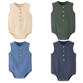 Kit Macacão de Musselina sem Mangas 4 Peças - Maurielle