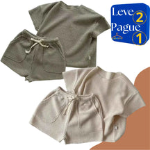 Conjunto Verão Camiseta Manga Curta e Shorts Leve 2 Pague 1 - Shellby