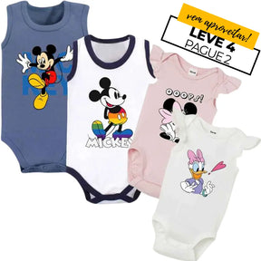 Kit BodySuit Macacão Algodão Mickey Mouse e Pato Donald Leve 4 Pague 2 -  StonesGarden