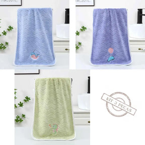 Kit Toalha de Banho em Veludo Coral Macia Absorvente e Confortável 3 Peças - Levi