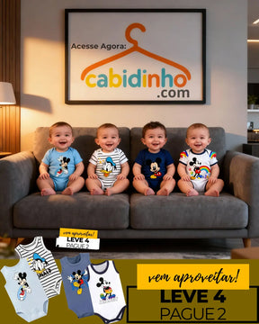 Kit BodySuit Macacão Algodão Mickey Mouse e Pato Donald Leve 4 Pague 2 -  StonesGarden